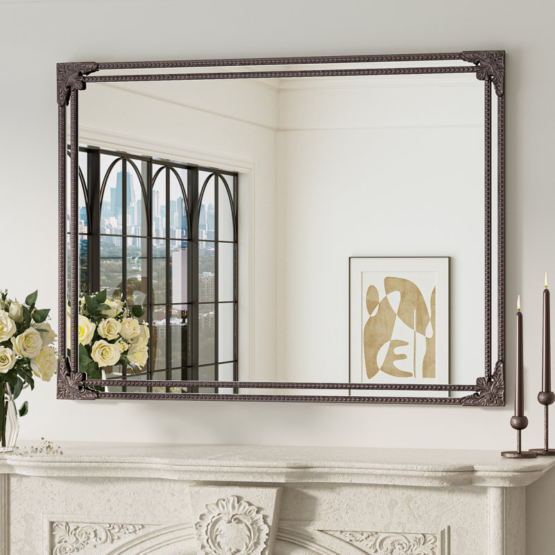 Miroir décoratif mural Berrilee, 40 po x 30 po, Bronze Antique