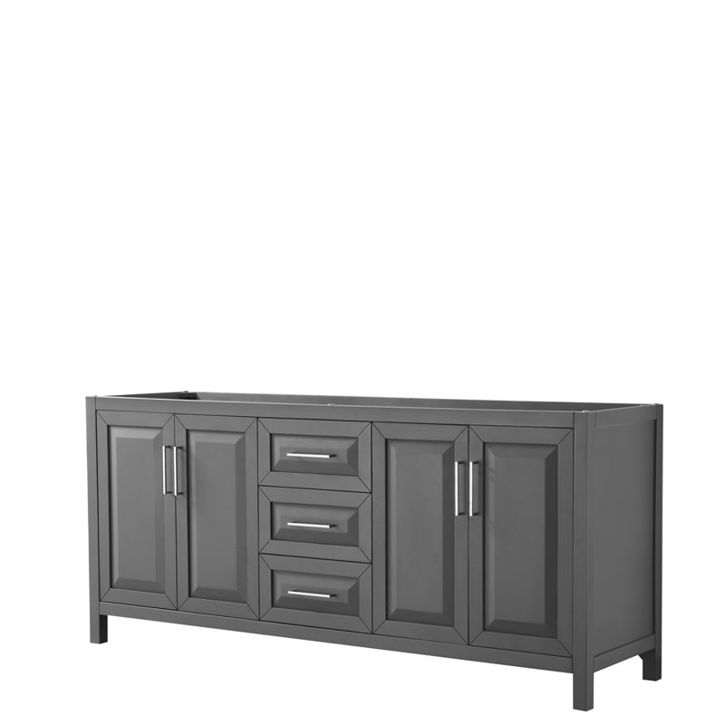 Daria 80'' W Double Vanity, Dark Espresso, Polished Chrome