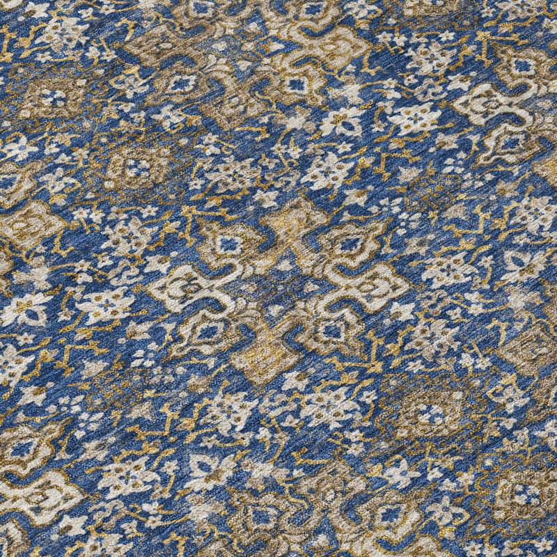 Machine Washable Indoor/Outdoor Chantille ACN2783 Global Rug, Navy, 9' x 12'