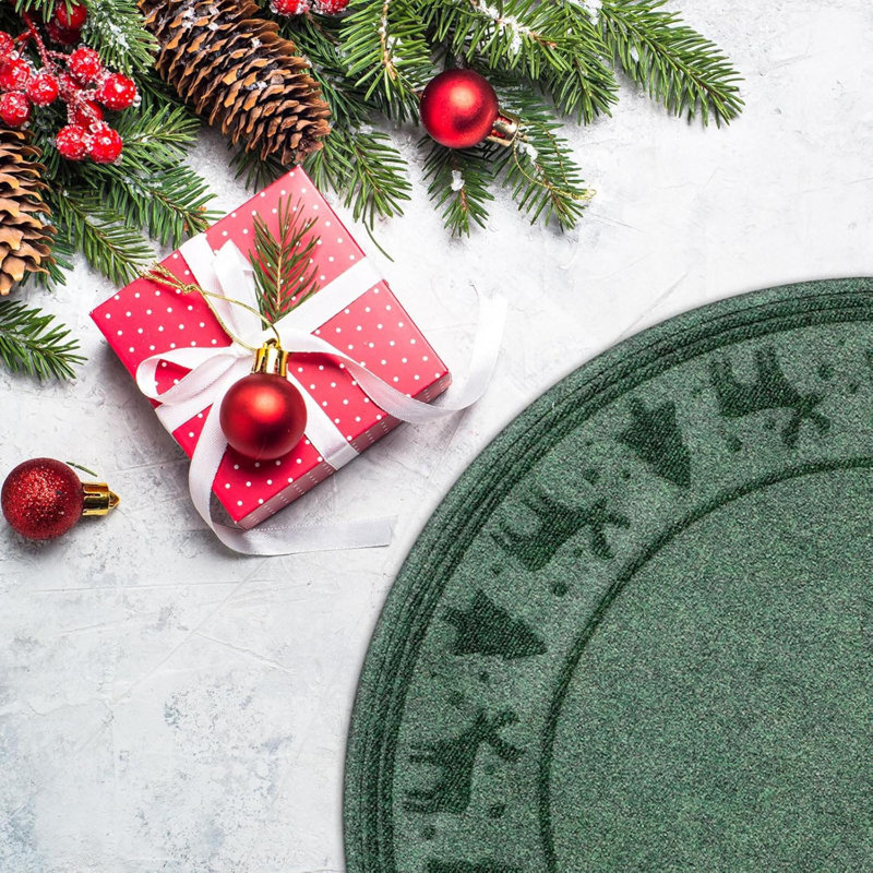 Tapis de sapin de Noël 35 po avec rebord de protection d'arbre de Noël résistant aux intempéries et support pour arbre de Noël de Spills Scratches