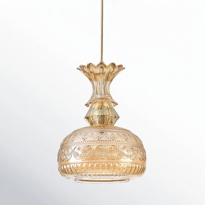 Vintage Industrial Cage Glass Pendant Light, 9 Inches Wide × 63 Inches High UL Listed