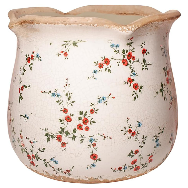 6.11 inch Ceramic Pot with Drainage Hole: Vintage Style, Crackle Glaze, a Charming Choice for Indoor Plants