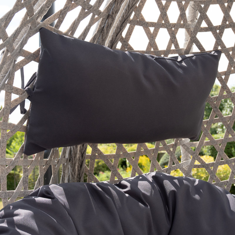Pawhuska Hanging Swing Single Egg Pod Chair, Dark Grey