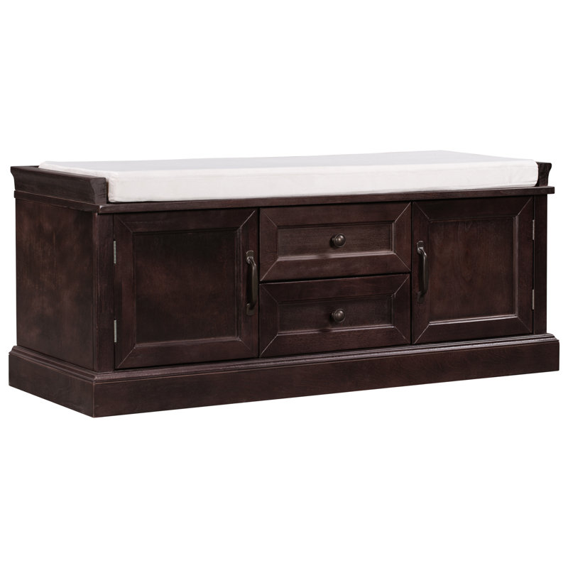 Banc de rangement TREXM avec 2 tiroirs et 2 armoires, couleur espresso, Espresso