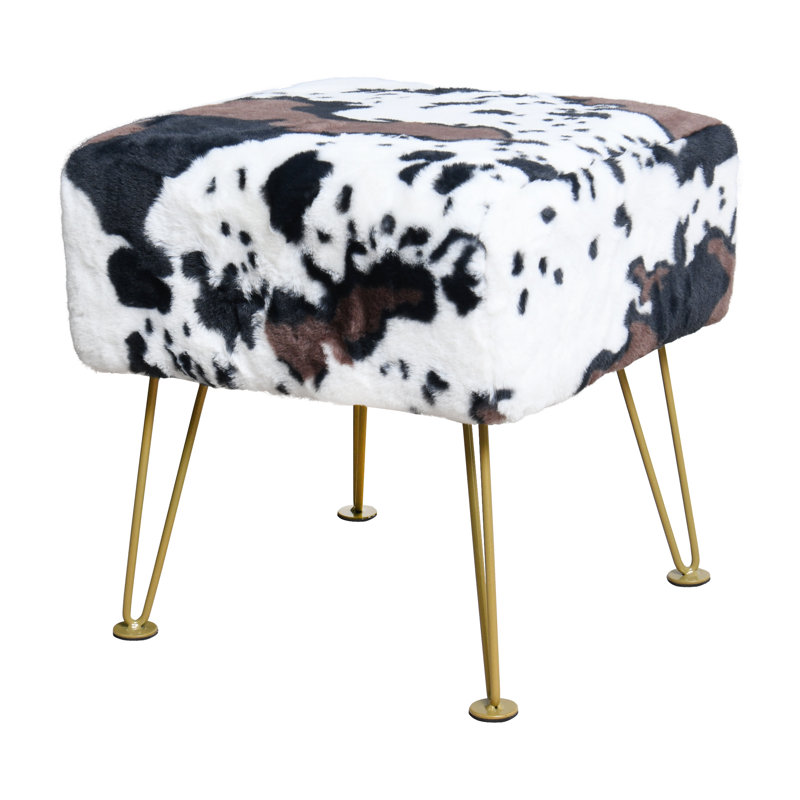 43.2cm Wide Square Animal Print Footstool Ottoman