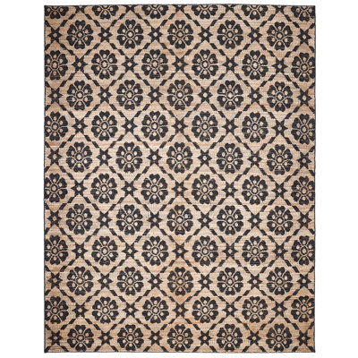 Edith Geometric Area Rug in Black/Brown
