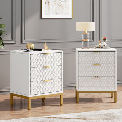40cm W Metal Bedside Table