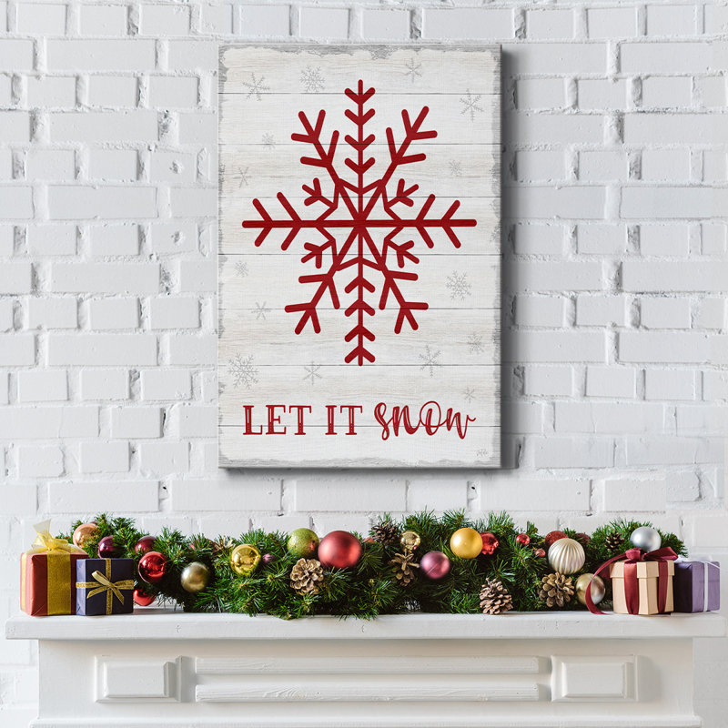 Let It Snow Snowflake sur toile, H 60 po x l 40 po x P 1,5 po