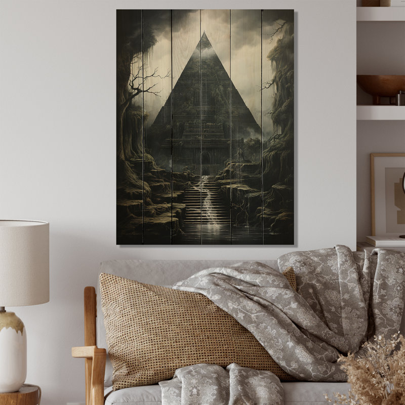 Pyramide silencieuse majestueuse sur bois, H 20 po x l 10 po x P 0,78 po