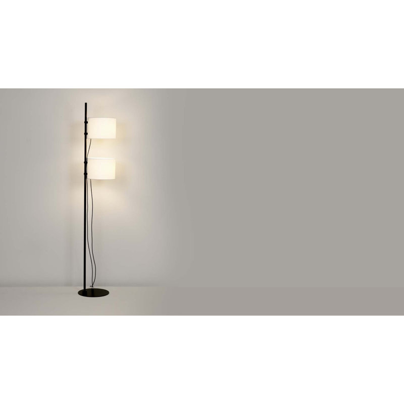 Twain 67" Floor Lamp, Matte Black Lacquer