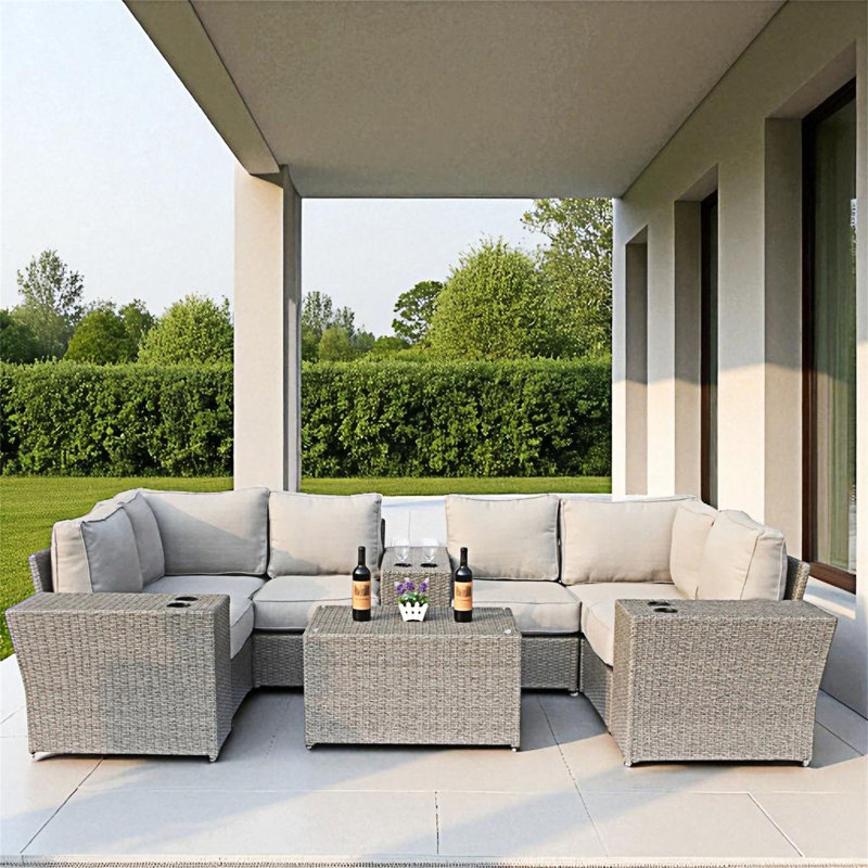 Ensemble modulaire d'extérieur 4 places avec coussins