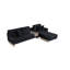 Repose-pieds canapé modulaire réversible avec ports USB en velours noir Memphis