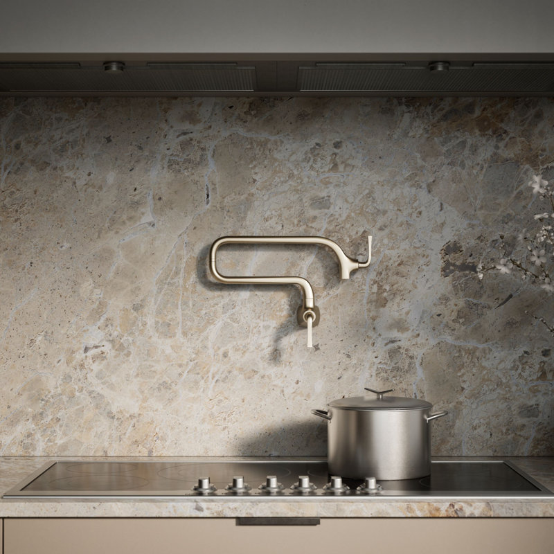 Graze Wall-Mount Pot Filler, Bronze
