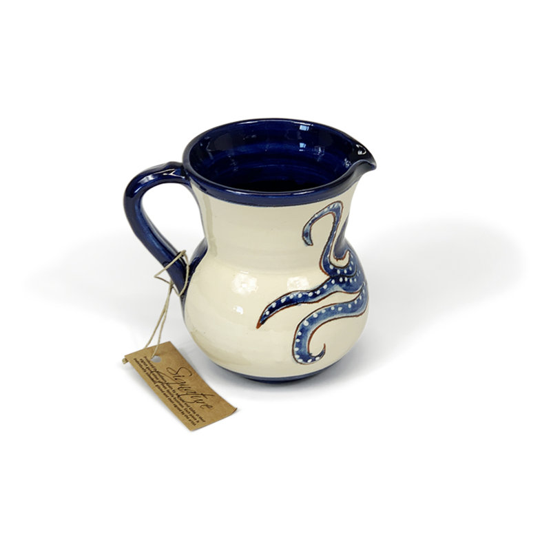 Blue & White Octopus - Small Jug - White Octopus, White/Blue
