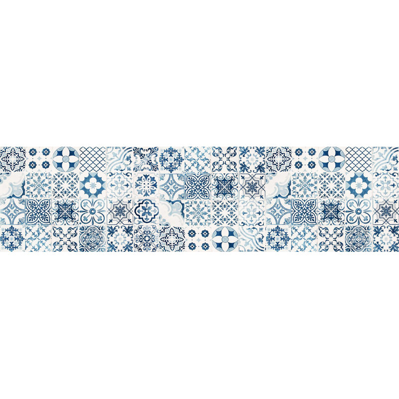 Miera Kitchen Mat, Runner 66 x 250cm, White/Blue