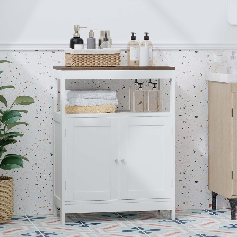 Armoire de rangement moderne avec portes doubles et tablette réglable