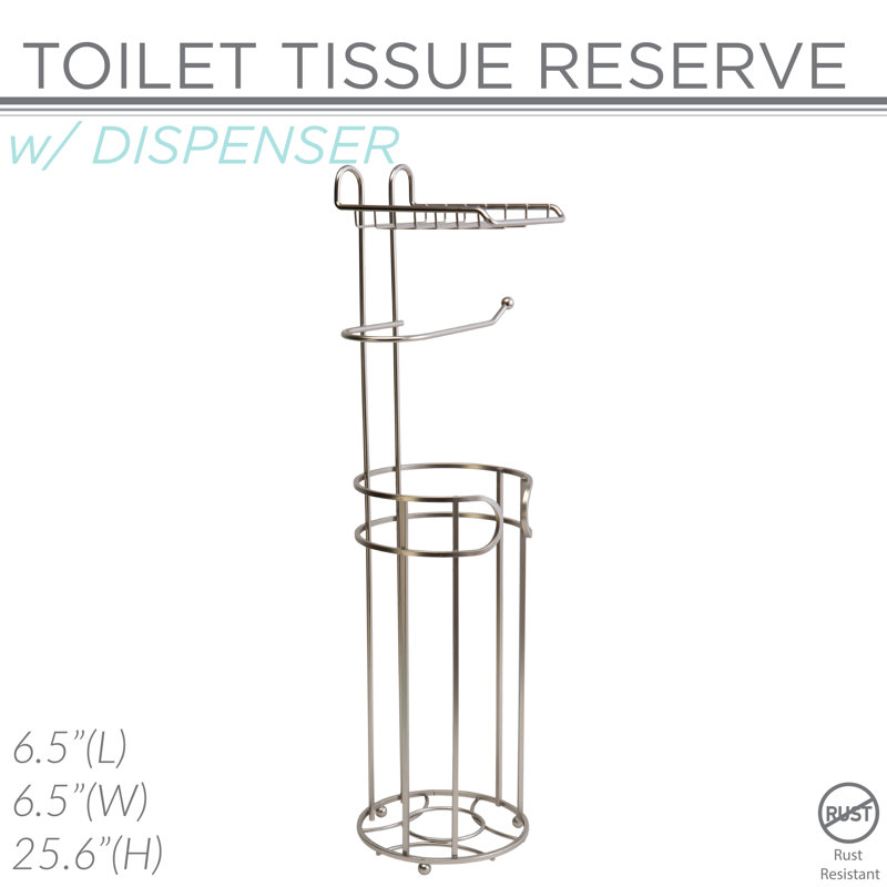 Porte-papier hygiénique sur pied avec tablette intégrée Reserve