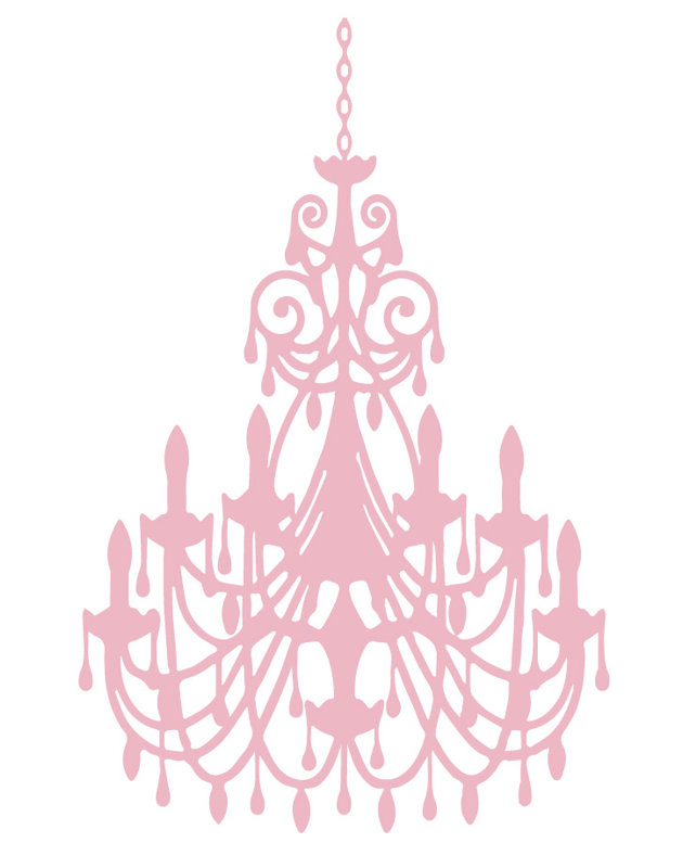 Décalcomanie murale lustre ornée, H 24 po x l 16 po x P 0,01 po, Rose œillet