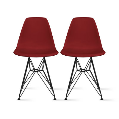 Edgewater Transparent Armless Dining Side Chairs with Wire Base