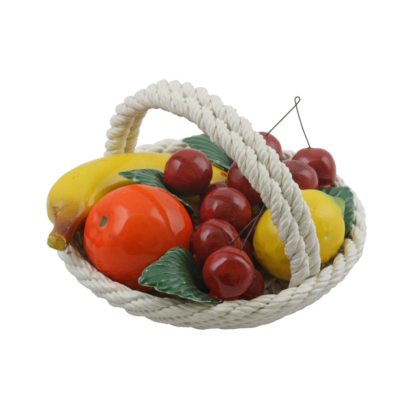 Authentic Capodimonte Round Ceramic Fruit Basket