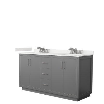 66'' Double Bathroom Vanity with Quartz Top