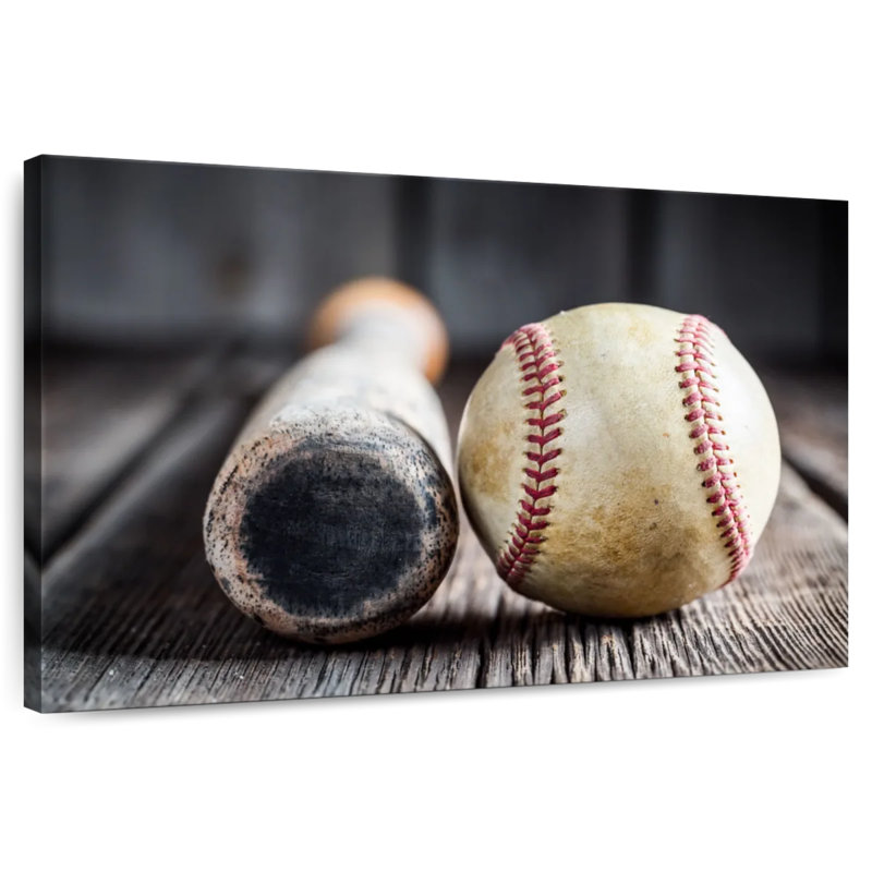 Sireci Bat And Baseball, 8" H x 12" W