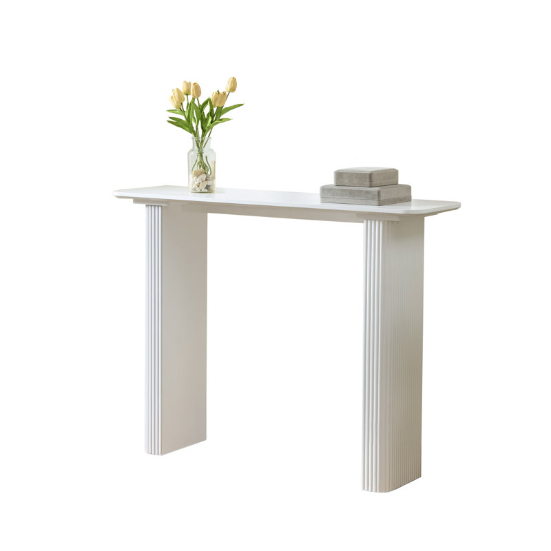 Console moderne en bois cannelé, table de canapé étroite derrière le canapé, table d'entrée pour le salon, le couloir ou le vestibule