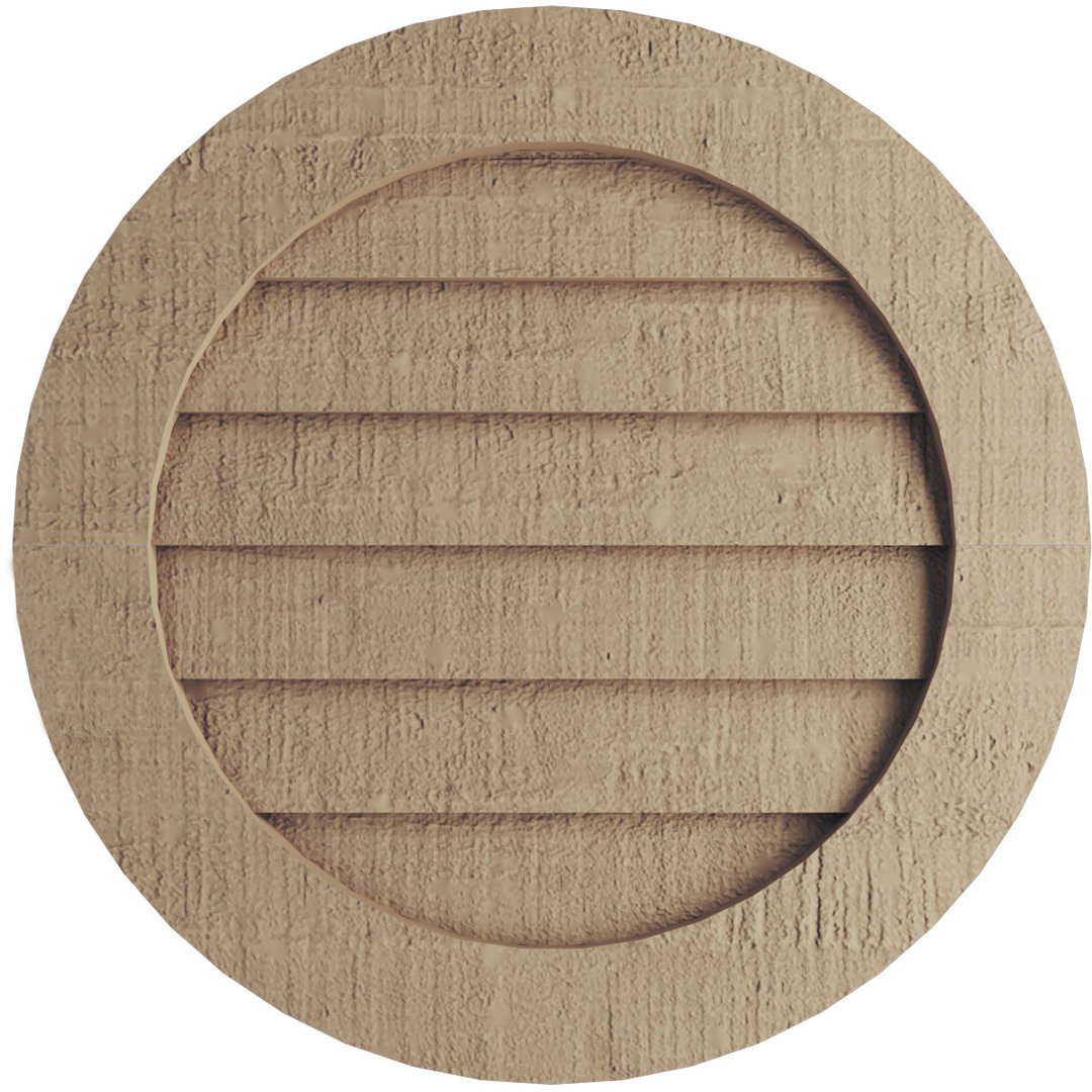 Timberthane Round Faux Wood Non-Functional Gable Vent, Primed Tan Ekena Millwork 