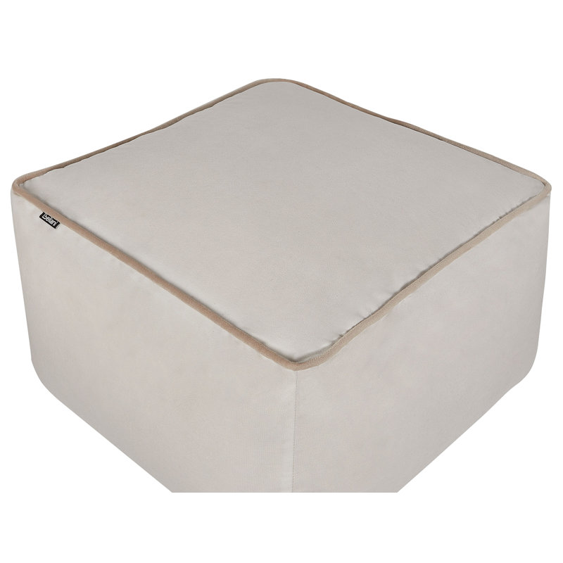 Abdulraheim 50cm Wide Square Pouf Ottoman, Light Beige