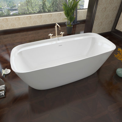 66.9'' x 30.7'' Freestanding Soaking Acrylic Bathtub