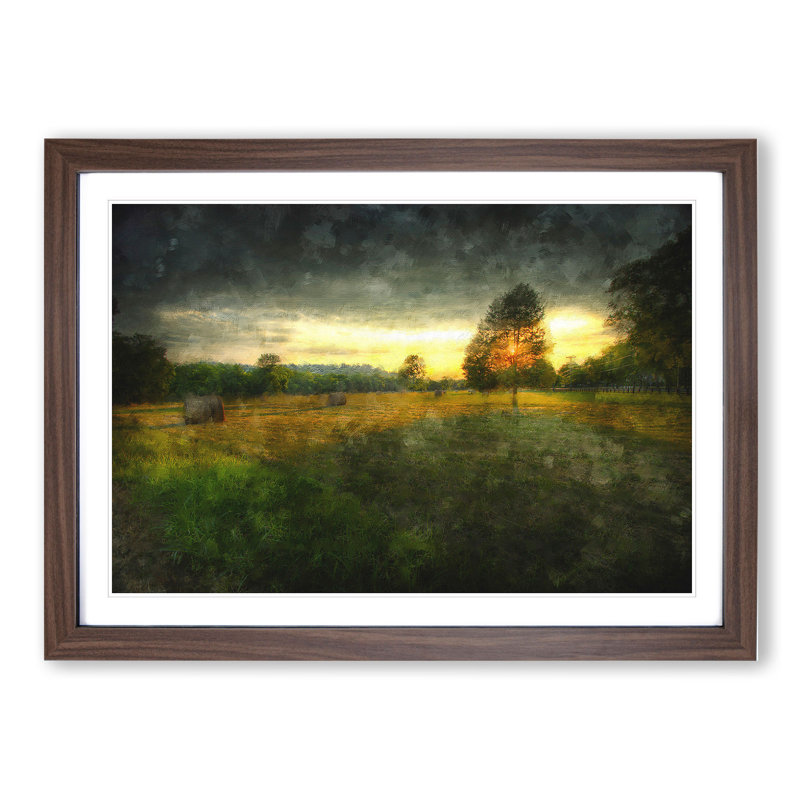 Countryside View - Picture Frame Graphic Art, 27cm H x 36cm W x 2cm D, Walnut Framed