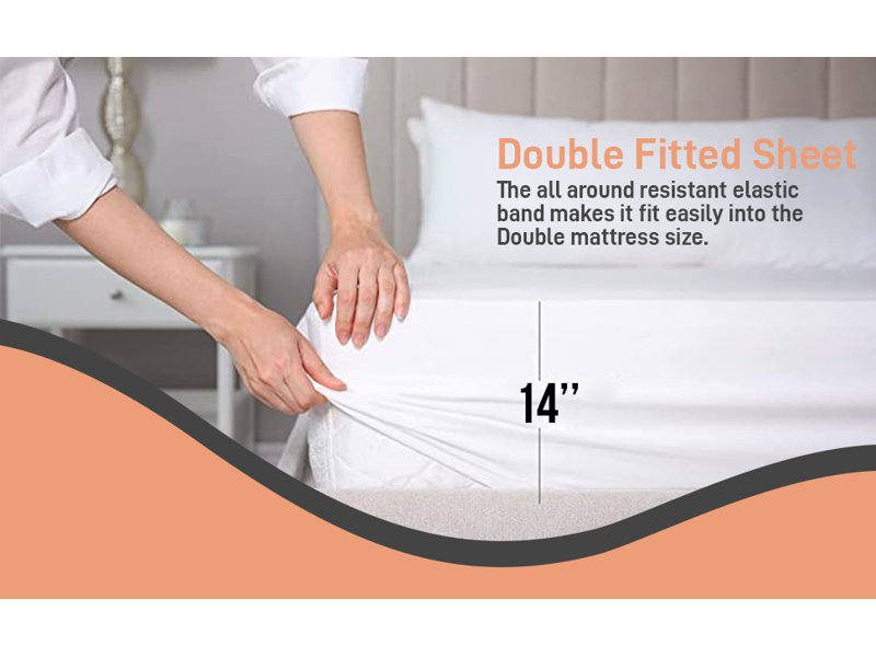 Ensemble de draps en micro-fibre, Ensemble de draps pour lit double + drap-housse + 
