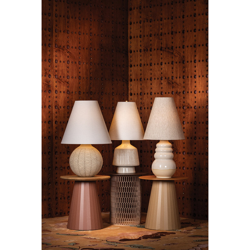 King Table Lamp in Aged Brass and Ceramic Coccon by Cortney Bishop