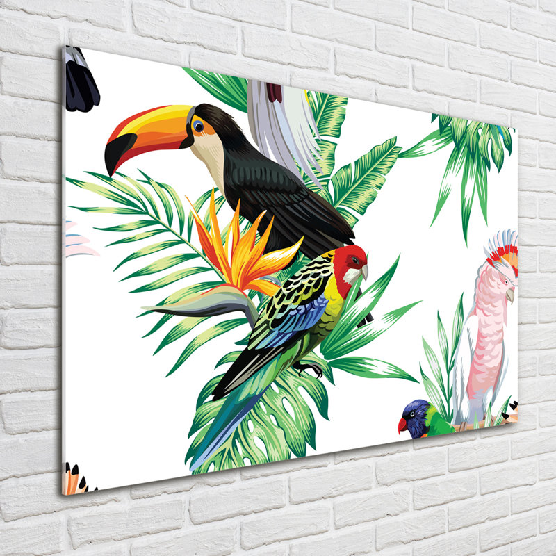 Tropical Birds - Unframed Art Prints on Glass