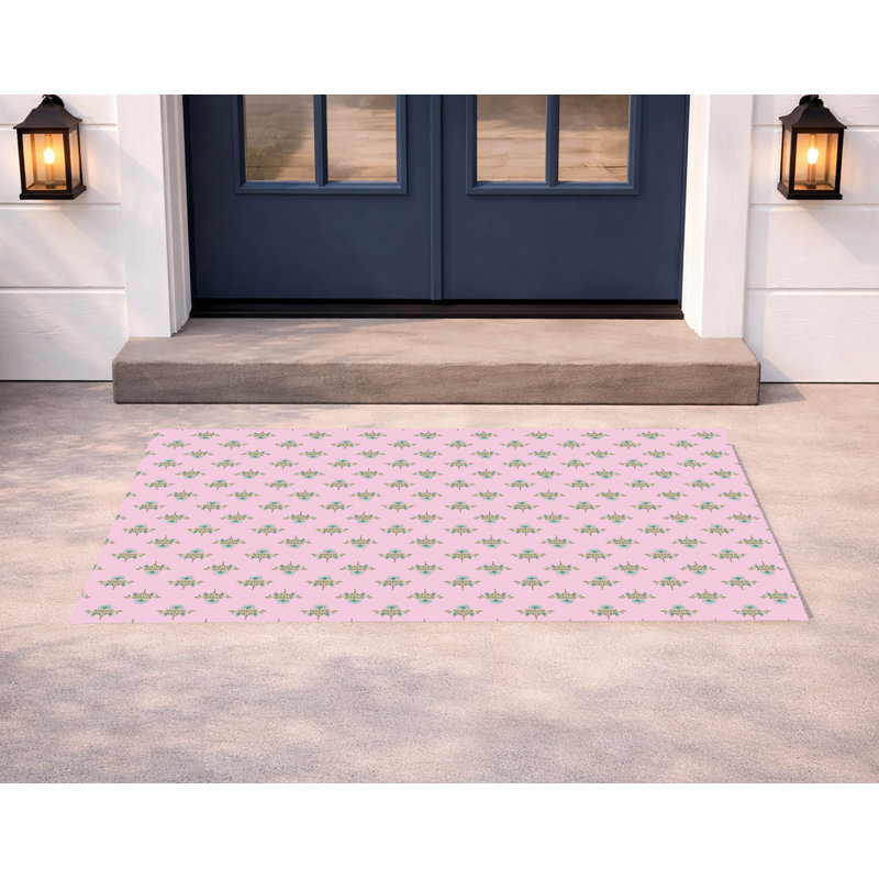 Paillasson Flora, Rose, L 17 po x L 24 po