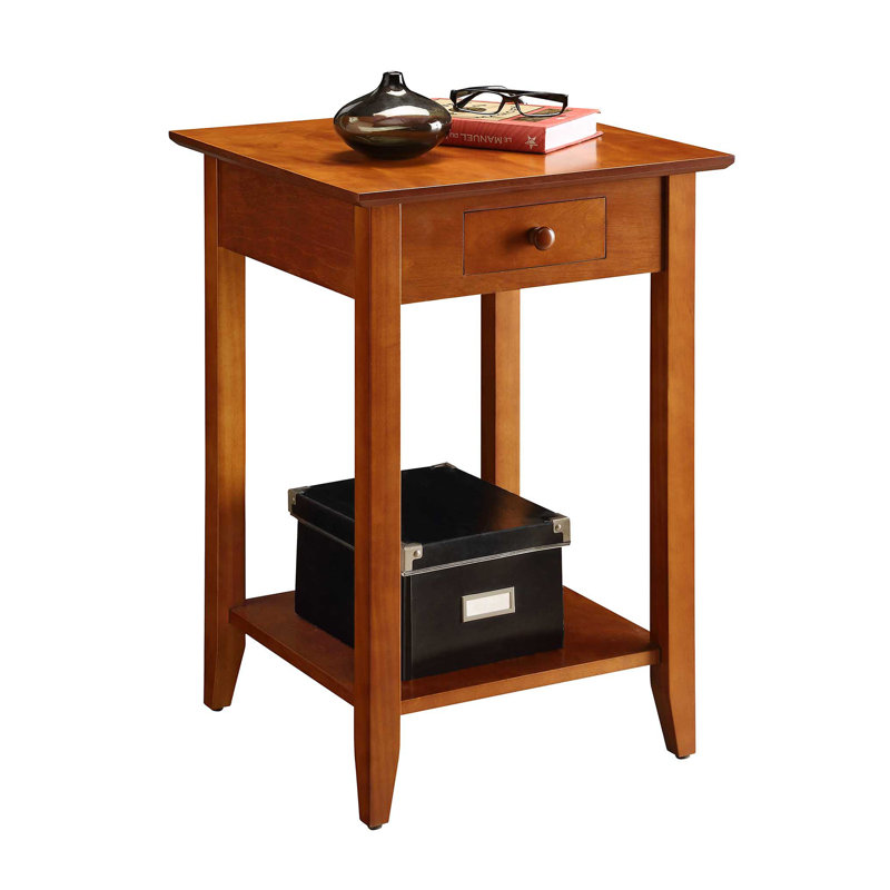 Table de bout avec rangement Carbin, Cerisier