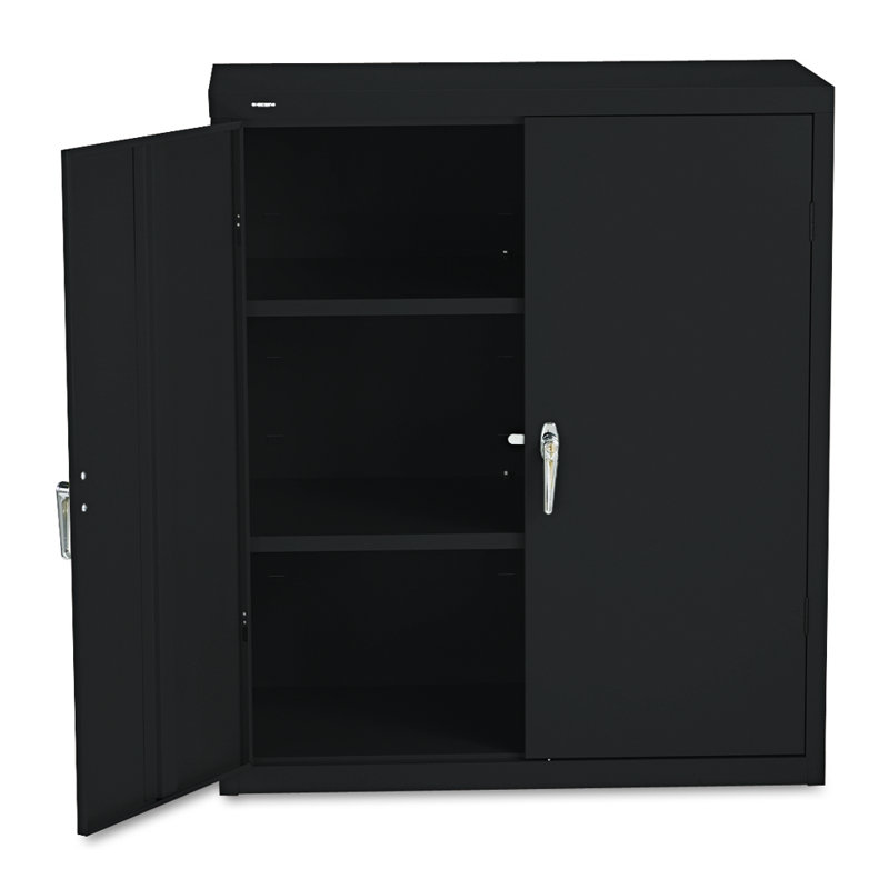 3 - Shelf Storage Cabinet, Black