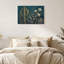 Toile dorée avec cactus et plantes grasses sur toile bleu sarcelle-961046037
