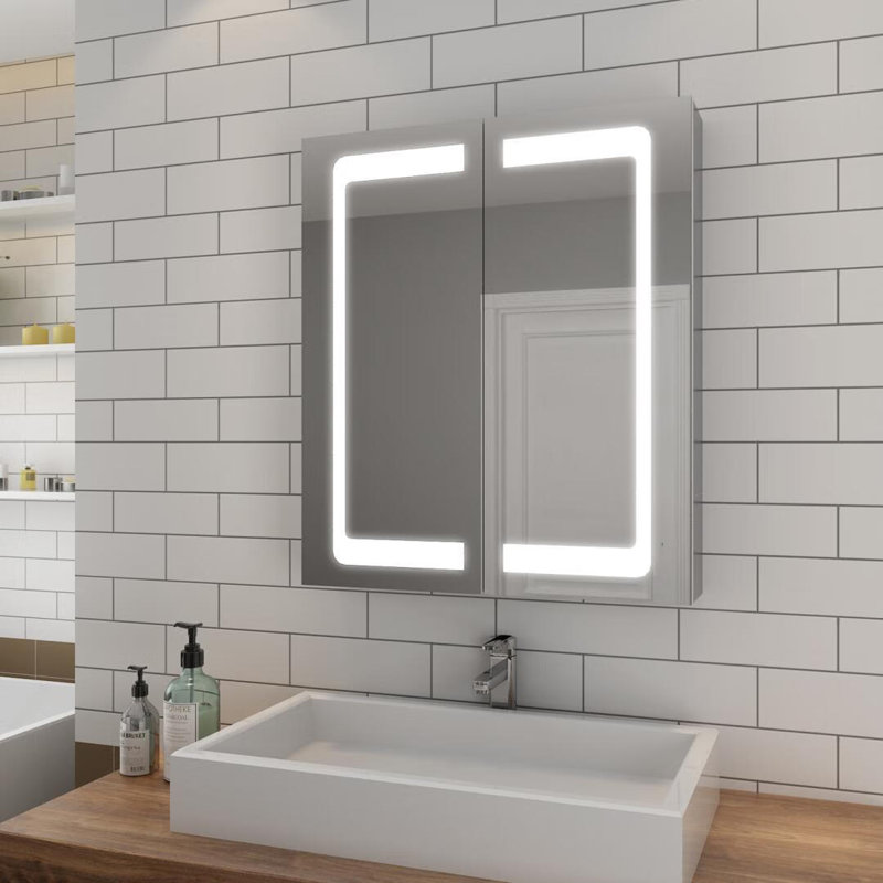 60mm W 70mm H Medicine Cabinet Mirror 3 Adjustable