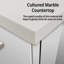 Meuble-lavabo blanc lustré 30 po X P 22 po D, plateau en marbre de culture et robinet