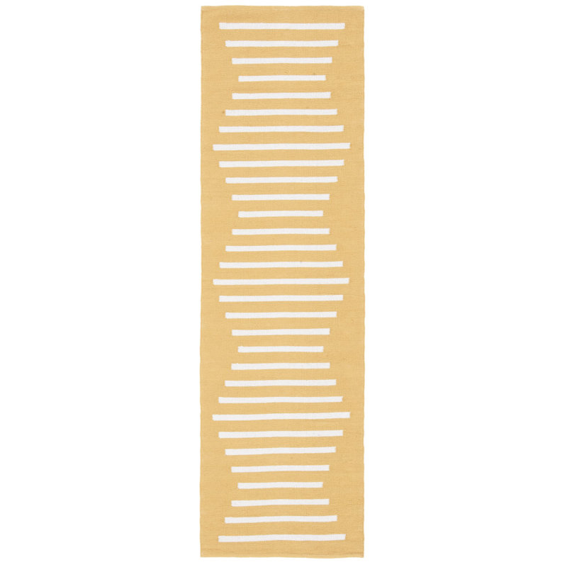 Esty Hand Woven Cotton Striped Rug, Runner 2'3" x 8'