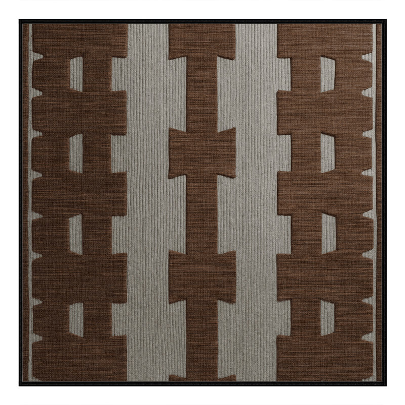 Tapis noir en treillis lavable à la machine, Carré 5 pi