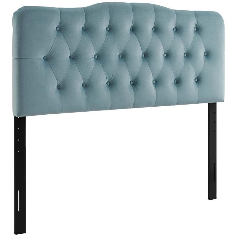Tabouret de bar et de comptoir rembourré en bois massif Annabel, Bleu pâle, Roi