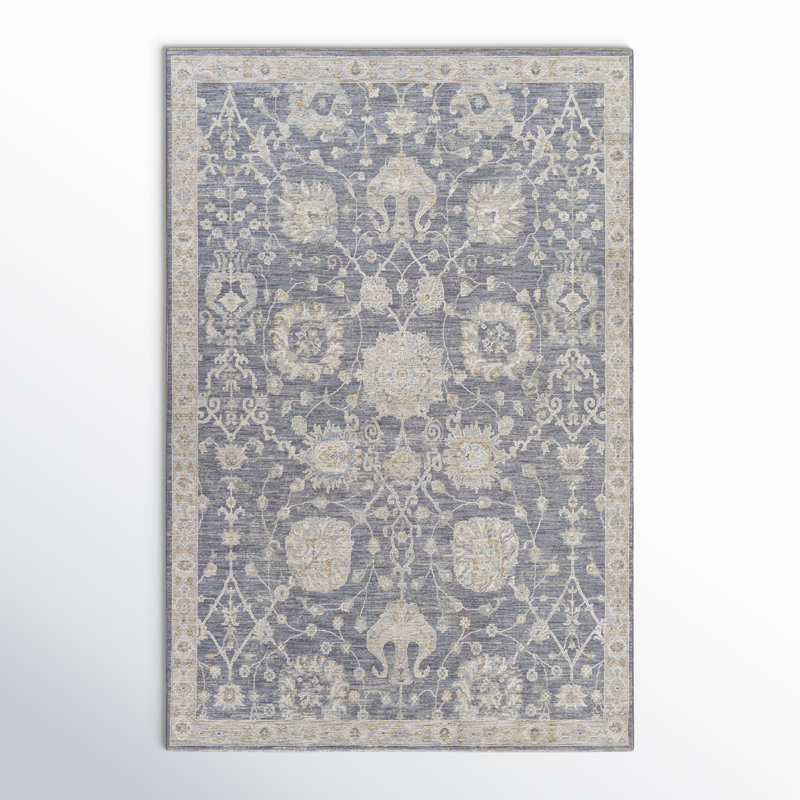 Tapis gris / bleu Garlef, Rectangulaire 2 pi x 3 pi