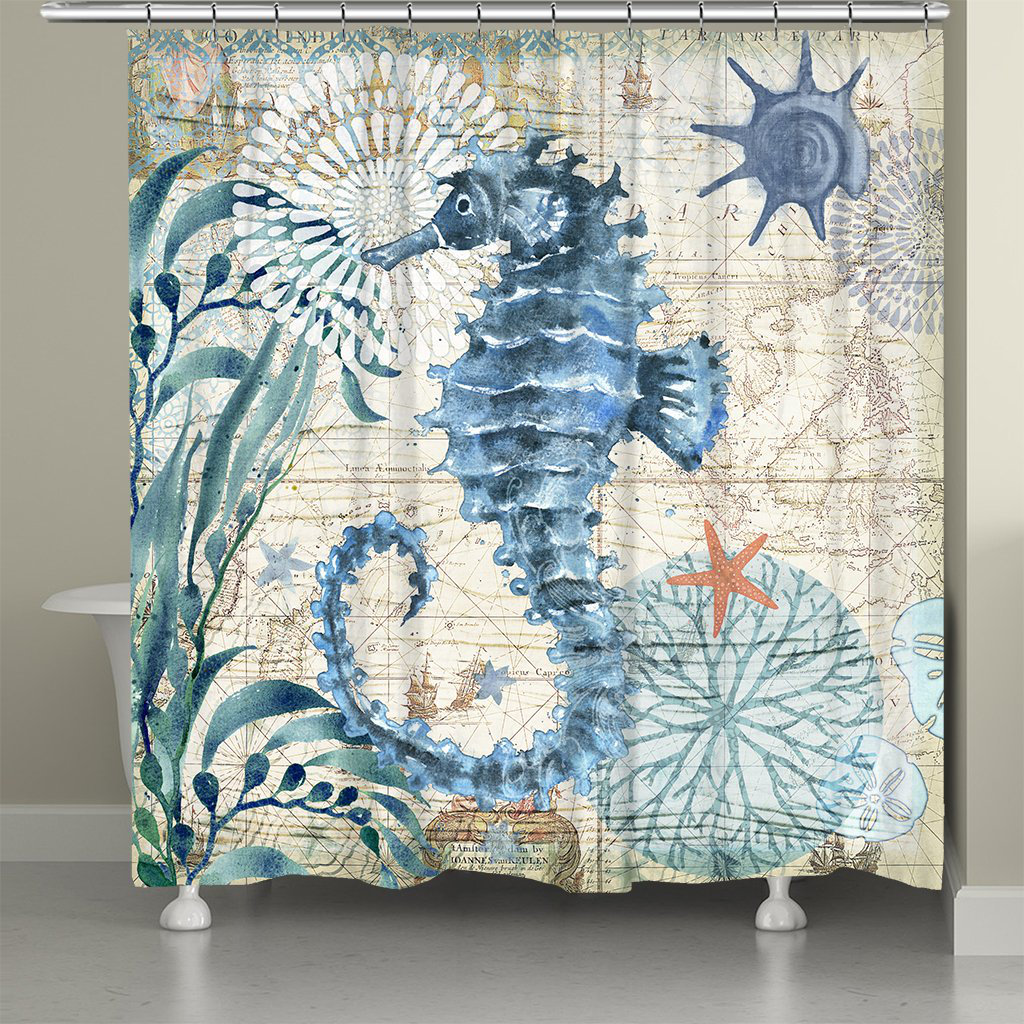Orona Bay Seahorse Shower Curtain Rosecliff Heights