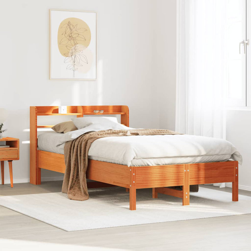Storage Bed, Small Double (4'), Wax Brown