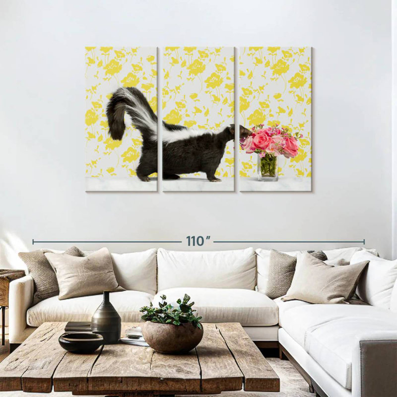 Brampt Skunk And Roses, 48" H x 74" W