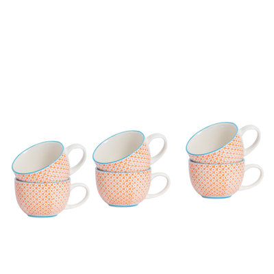 Nicola Spring - Hand-Printed Cappuccino Cups