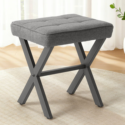 Modern X-base Ottoman, Cross Frame Ottoman, Shoe Stool For Entrance