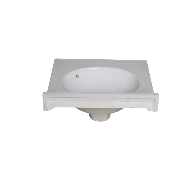 19" Single Bathroom Vanity Top in White with Sink